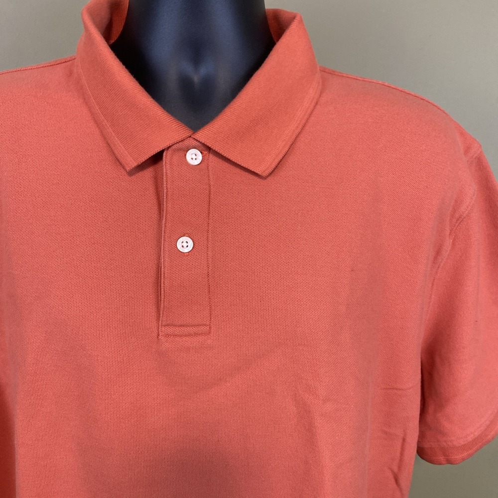 L.L Bean Men's 2XLT Orange Premium Double L Cotton Solid Polo Shirt NWOT